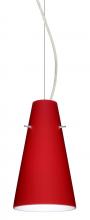 Besa Lighting 1KX-4124RM-LED-SN - Besa Cierro LED Cable Pendant Ruby Matte Satin Nickel 1x9W LED