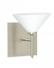 Besa Lighting 1SW-117607-SN-SQ - Besa Wall With SQ Canopy Kona Satin Nickel White 1x40W G9