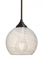 Besa Lighting 1TT-JILLYCL-EDIL-BR - Besa, Jilly Stem Pendant, Vapor Clear, Bronze Finish, 1x5W LED Filament