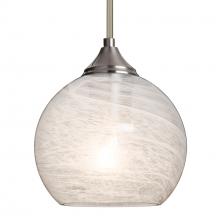 Besa Lighting 1TT-JILLYCL-SN-L - Besa, Jilly Stem Pendant, Vapor Clear, Satin Nickel Finish, 1x60W Medium Base, 15Ft.