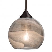 Besa Lighting 1TT-JILLYSM-BR-L - Besa, Jilly Stem Pendant, Vapor Smoke, Bronze Finish, 1x60W Medium Base, 15Ft. Cord