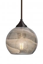 Besa Lighting 1TT-JILLYSM-EDIL-BR - Besa, Jilly Stem Pendant, Vapor Smoke, Bronze Finish, 1x5W LED Filament