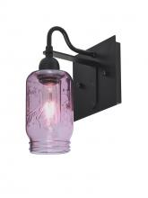 Besa Lighting 1WG-MILO4PL-BK - Besa Milo 4 Wall, Purple, Black Finish, 1x60W Medium Base