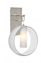 Besa Lighting 1WP-PLATOCL-LED-SN - Besa, Plato Wall Pendant, Clear/Opal, Satin Nickel Finish, 1x5W LED