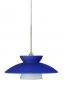 Besa Lighting 1XC-271823-SN - Besa Pendant Trilo 7 Satin Nickel Blue Matte 1x50W Halogen