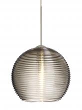 Besa Lighting 1XC-461502-LED-SN-L - Besa Pendant Kristall 6 Satin Nickel Smoke 1x5W LED, 15Ft. Cord