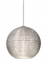 Besa Lighting 1XC-4615GL-SN-L - Besa Pendant Kristall 6 Satin Nickel Glitter 1x35W Halogen, 15Ft. Cord