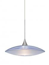 Besa Lighting 1XC-6294BL-LED-SN - Besa Pendant Spazio Satin Nickel Blue/Frost 1x5W LED