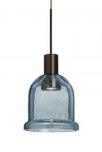 Besa Lighting 1XC-KIBABL-LED-BR - Besa, Kiba Cord Pendant, Blue Bubble, Bronze Finish, 1x3W LED