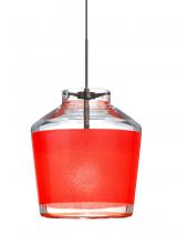 Besa Lighting 1XC-PIC6RD-BR - Besa Pendant Pica 6 Bronze Red Sand 1x50W Halogen