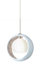 Besa Lighting 1XT-4293SF-SN - Besa Pendant Pogo Satin Nickel White/Inner Silver 1x35W Halogen