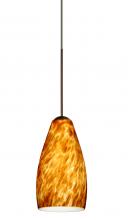 Besa Lighting 1XT-719818-BR - Besa Pendant Karli Bronze Amber Cloud 1x50W Halogen