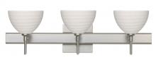 Besa Lighting 3SW-4679KR-LED-SN-SQ - Besa Wall With SQ Canopy Brella Satin Nickel Chalk 3x5W LED