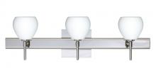 Besa Lighting 3SW-560507-LED-CR-SQ - Besa Wall With SQ Canopy Tay Tay Chrome Opal Matte 3x5W LED