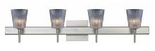 Besa Lighting 4SW-512500-SN-SQ - Besa Wall With SQ Canopy Nico 4 Satin Nickel Clear Stone 4x40W G9