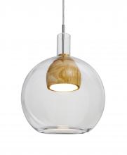 Besa Lighting J-BENJICLMD-LED-SN - Besa, Benji Cord Pendant For Multiport Canopy, Clear/Medium, Satin Nickel Finish, 1x9