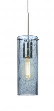 Besa Lighting J-JUNI10BL-EDIL-SN - Besa, Juni 10 Pendant For Multiport Canopy, Blue Bubble, Satin Nickel, 1x4W LED Filam