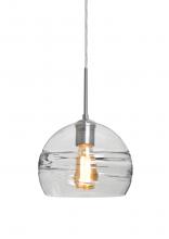 Besa Lighting J-SPIR8CL-EDIL-SN - Besa Spirit 8 Pendant For Multiport Canopy, Clear, Satin Nickel Finish, 1x8W LED Fila