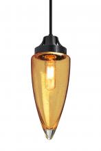 Besa Lighting J-SULUAM-EDIL-BK - Besa, Sulu Cord Pendant For Multiport Canopy, Amber Bubble, Black Finish, 1x4W LED Fi