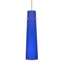 Besa Lighting RXP-5674CM-LED-SN - Besa Camino Pendant Satin Nickel Cobalt Blue Matte 1x50W Halogen