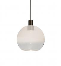 Besa Lighting RXP-NEWTON6WC-LED-BR - Besa, Newton 6 Cord Pendant, Milky White/Clear, Bronze Finish, 1x3W LED