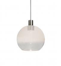 Besa Lighting RXP-NEWTON6WC-LED-SN - Besa, Newton 6 Cord Pendant, Milky White/Clear, Satin Nickel Finish, 1x3W LED