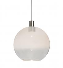 Besa Lighting RXP-NEWTON8WC-LED-SN - Besa, Newton 8 Cord Pendant, Milky White/Clear, Satin Nickel Finish, 1x3W LED