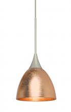 Besa Lighting X-1758CF-LED-SN - Besa Divi Pendant, Copper Foil, Satin Nickel, 1x9W LED