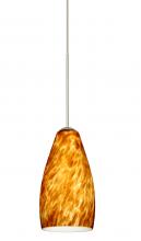 Besa Lighting X-719818-LED-SN - Besa Pendant For Multiport Canopy Karli Satin Nickel Amber Cloud 1x5W LED