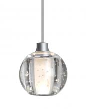 Besa Lighting X-BOCA5BB-SN - Besa, Boca 5 Cord Pendant For Multiport Canopies, Clear Bubble, Satin Nickel Finish,