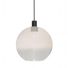 Besa Lighting X-NEWTON8WC-LED-BK - Besa, Newton 8 Cord Pendant for Multiport Canopy, Milky White/Clear, Black Finish, 1x3W LED