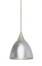 Besa Lighting XP-1758SF-SN - Besa Divi Pendant, Silver Foil, Satin Nickel, 1x50W Halogen