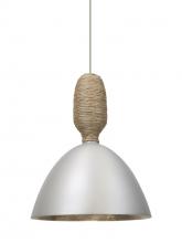 Besa Lighting XP-CREED-LED-SN - Besa Creed Cord Pendant, Satin Nickel With Silver Reflector, Satin Nickel Finish, 1x9