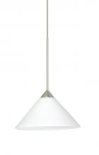 Besa Lighting 1XP-117607-SN - Besa Pendant Kona Satin Nickel White 1x50W Halogen