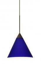 Besa Lighting 1XC-5121CM-BR - Besa Pendant Kani Bronze Cobalt Blue Matte 1x50W Halogen