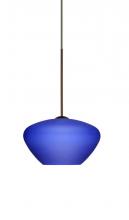 Besa Lighting 1XP-541087-BR - Besa Pendant Peri Bronze Blue Matte 1x50W Halogen