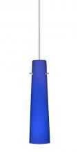 Besa Lighting 1XC-5674CM-LED-SN - Besa Camino Pendant Satin Nickel Cobalt Blue Matte 1x50W Halogen