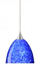 Besa Lighting 1XT-757086-LED-SN - BESA PENDANT SASHA SATIN NICKEL BLUE CLOUD 1X6W LED