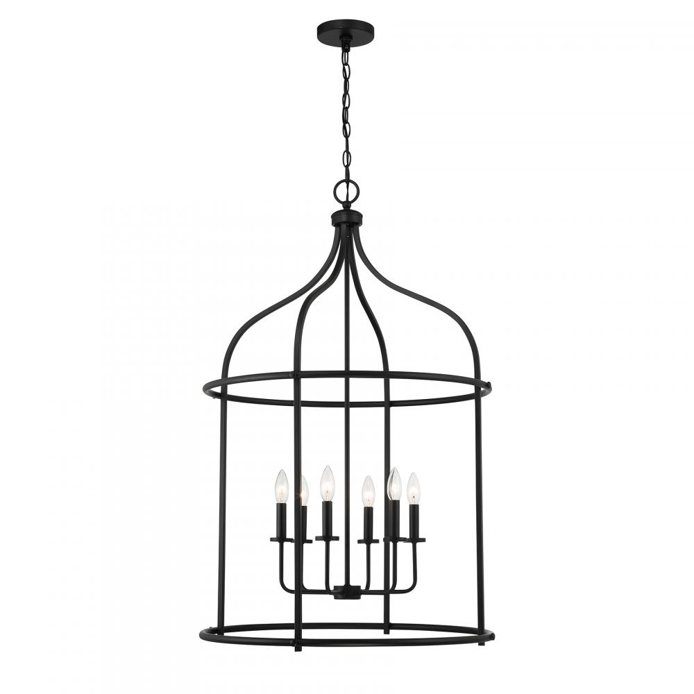 Brookstone 6-Light Pendant in Matte Black