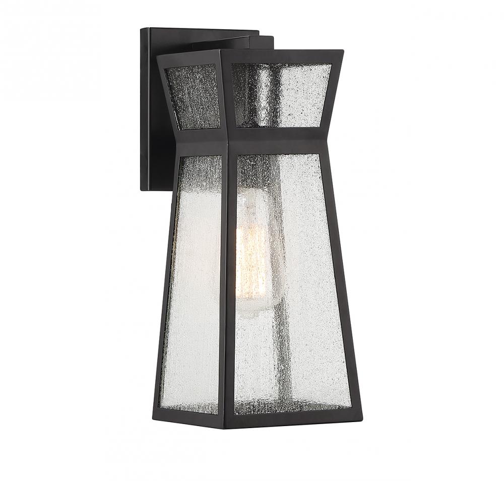 Millford 1-Light Outdoor Wall Lantern in Matte Black