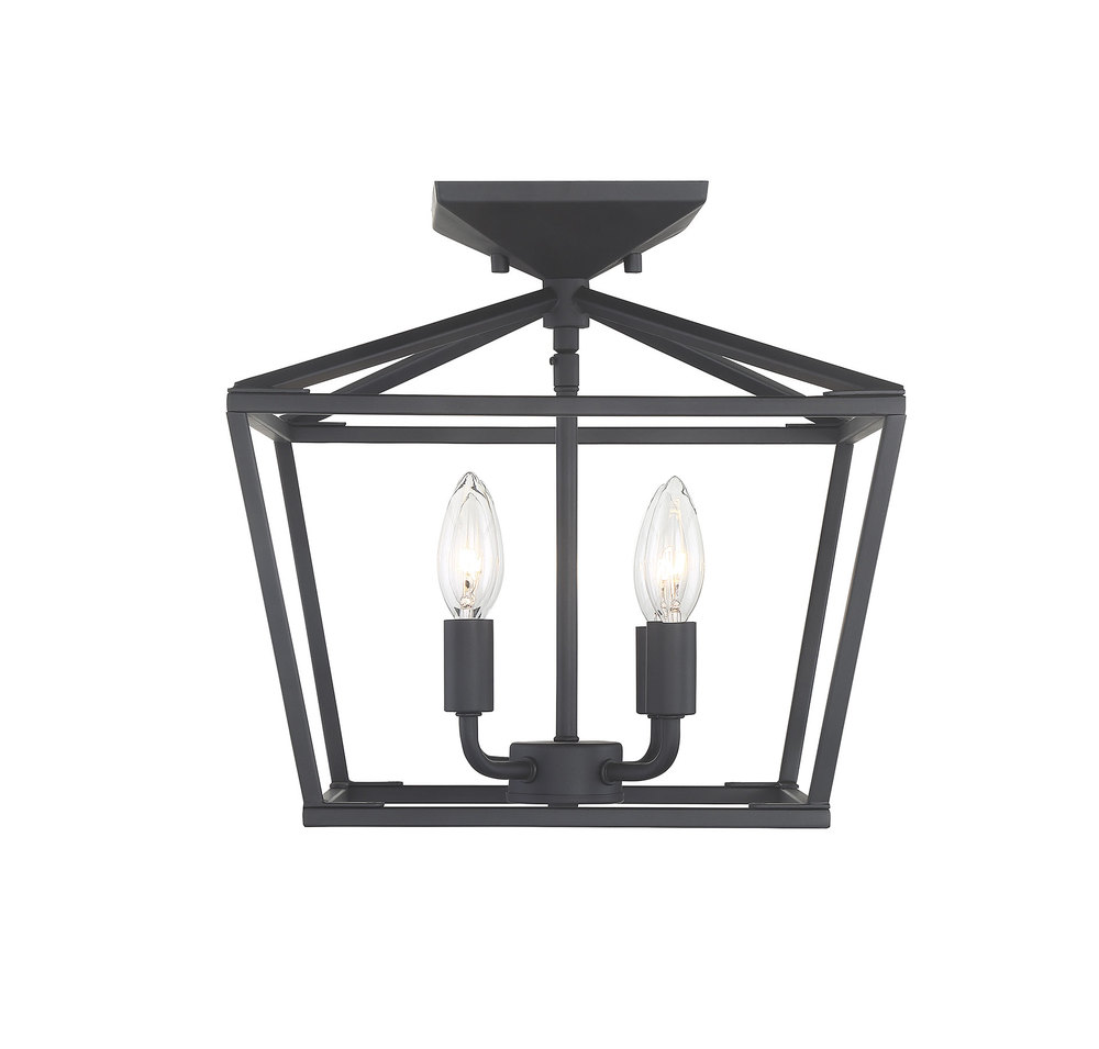 4 Light Matte Black Semi-Flush Mount