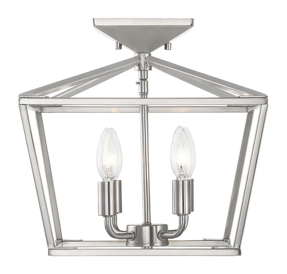 4 Light Satin Nickel Semi-Flush Mount