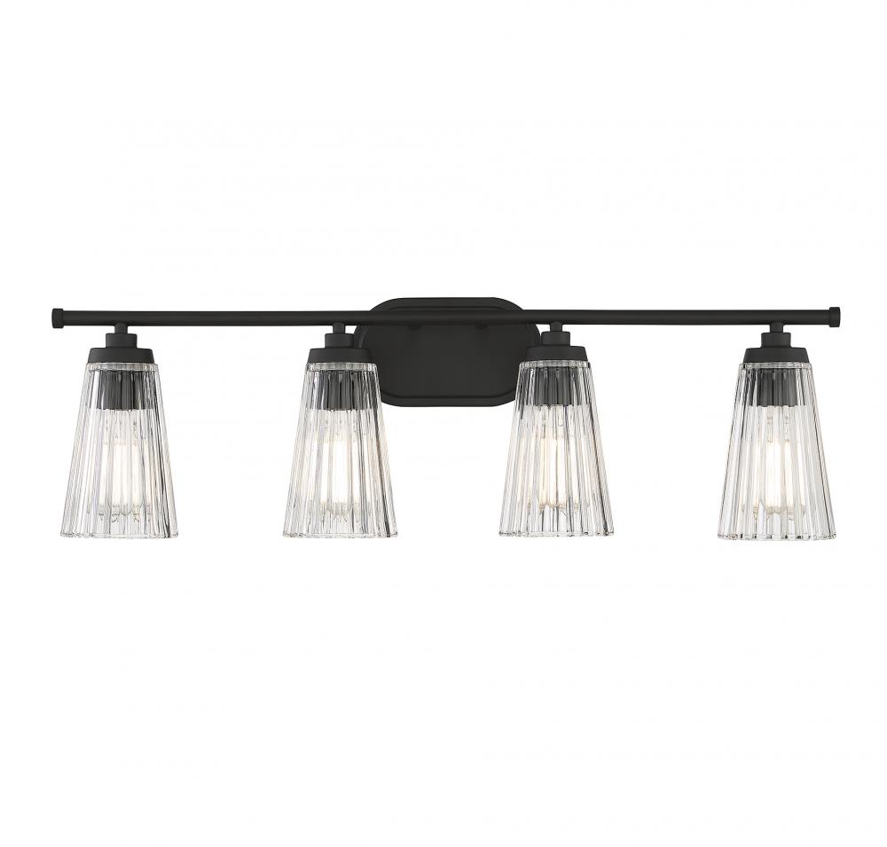 Chantilly 4-Light Bathroom Vanity Light in Matte Black