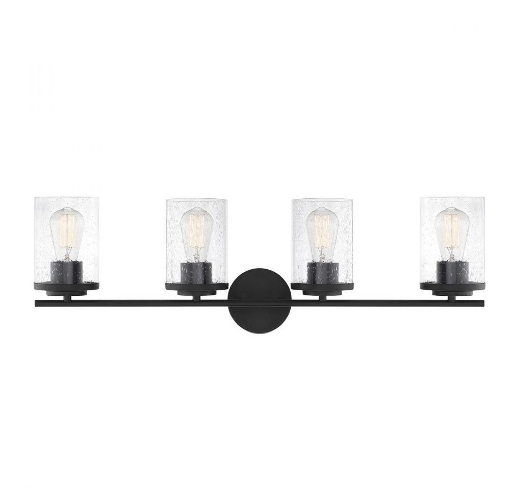 Marshall 4-Light Bathroom Vanity Light in 
Matte Black