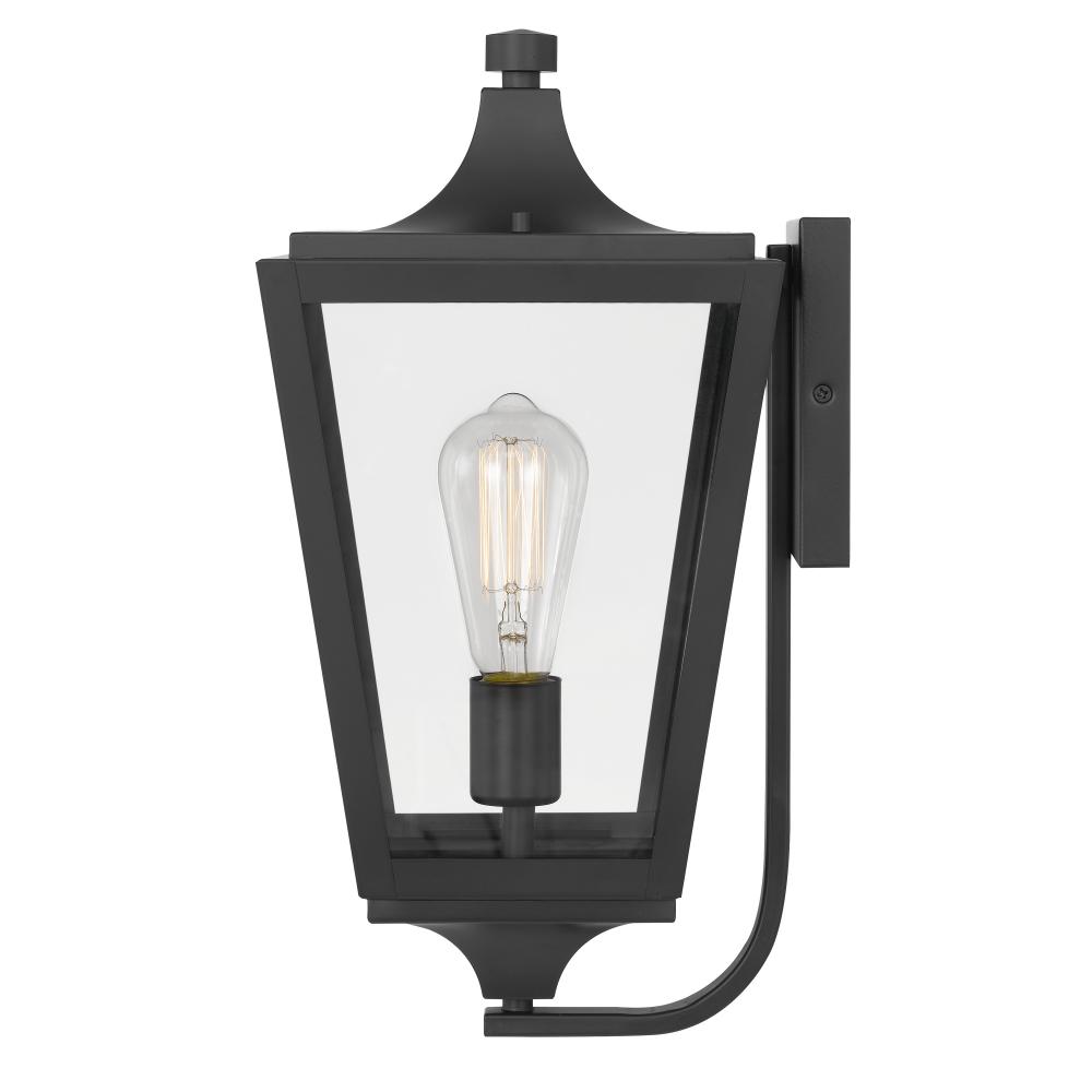 Drayton 17 In 1-Light Matte Black Painted Outdoor Wall Sconce Lamp