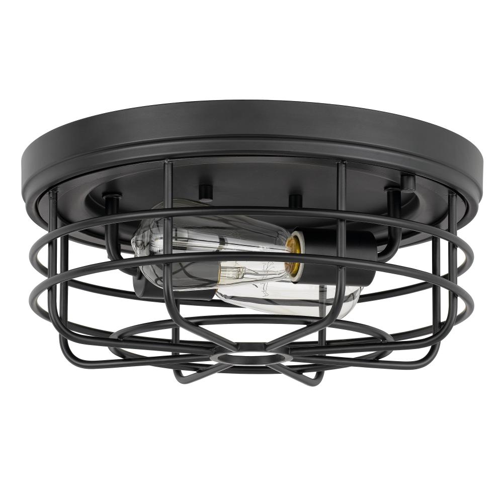 Emerson 2-Light Black Finish Flush Mount 13“ X 13” X 5.5“