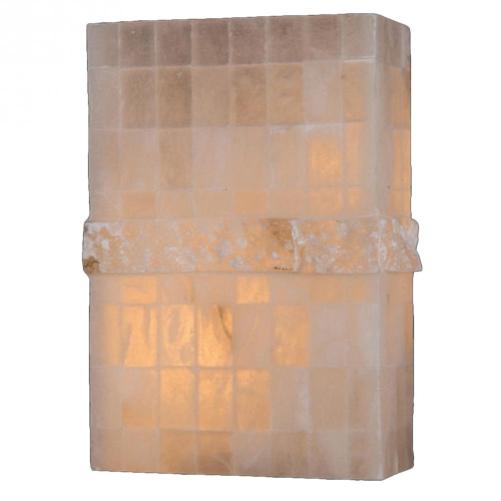 Pompeii Collection 1 Light Flemish Brass Finish Natural Quartz Stone Wall Sconce 8" W x 12" 