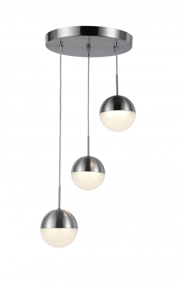 Phantasm 7.5-Watt Matte Nickel Finish Integrated LEd Iced Opal Acrylic Pendant Ceiling Light 3000K 1