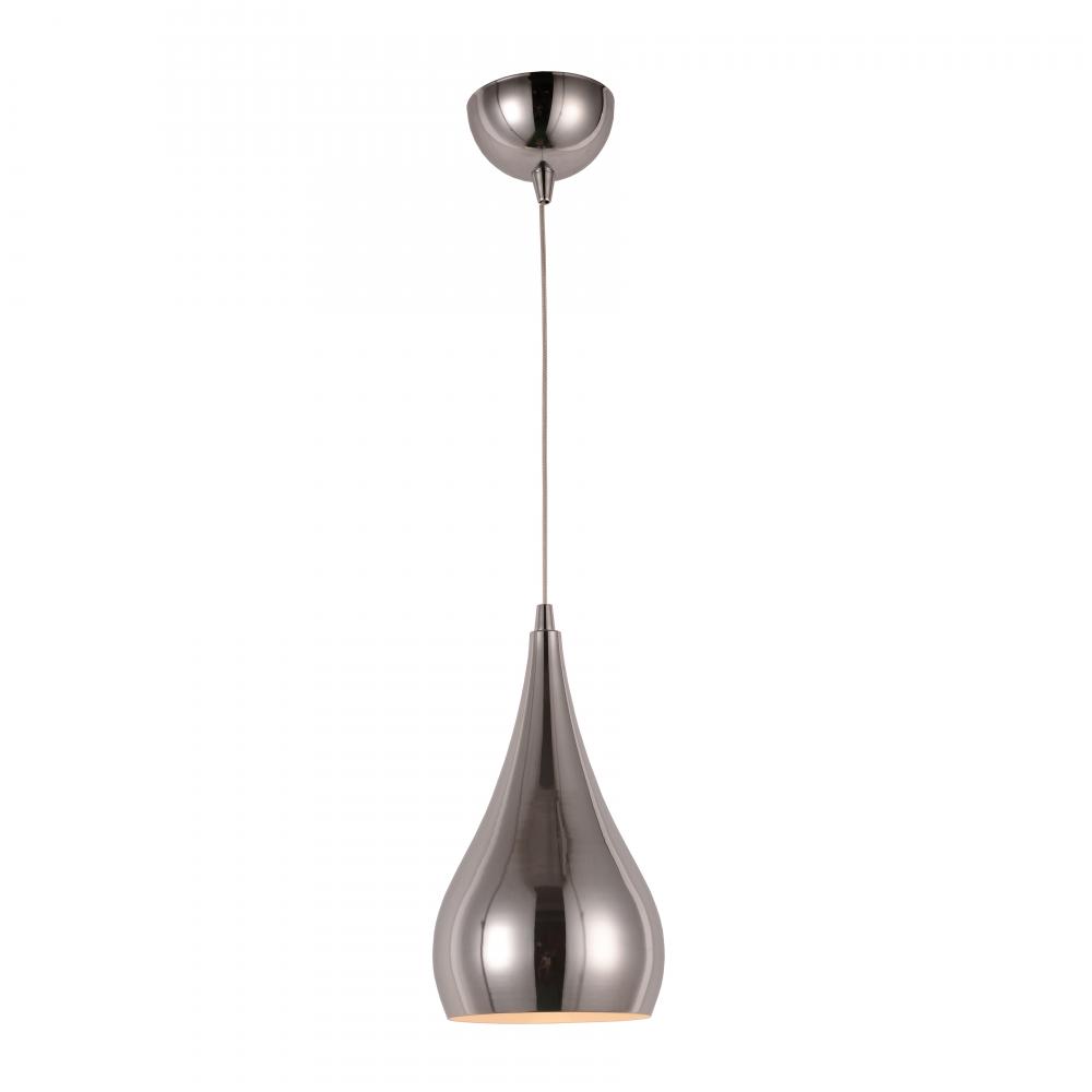 Monroe 6-Watt Chrome Finish Integrated LEd Mini Pendant Light 3000K 6 in. Dia x 96 in. H