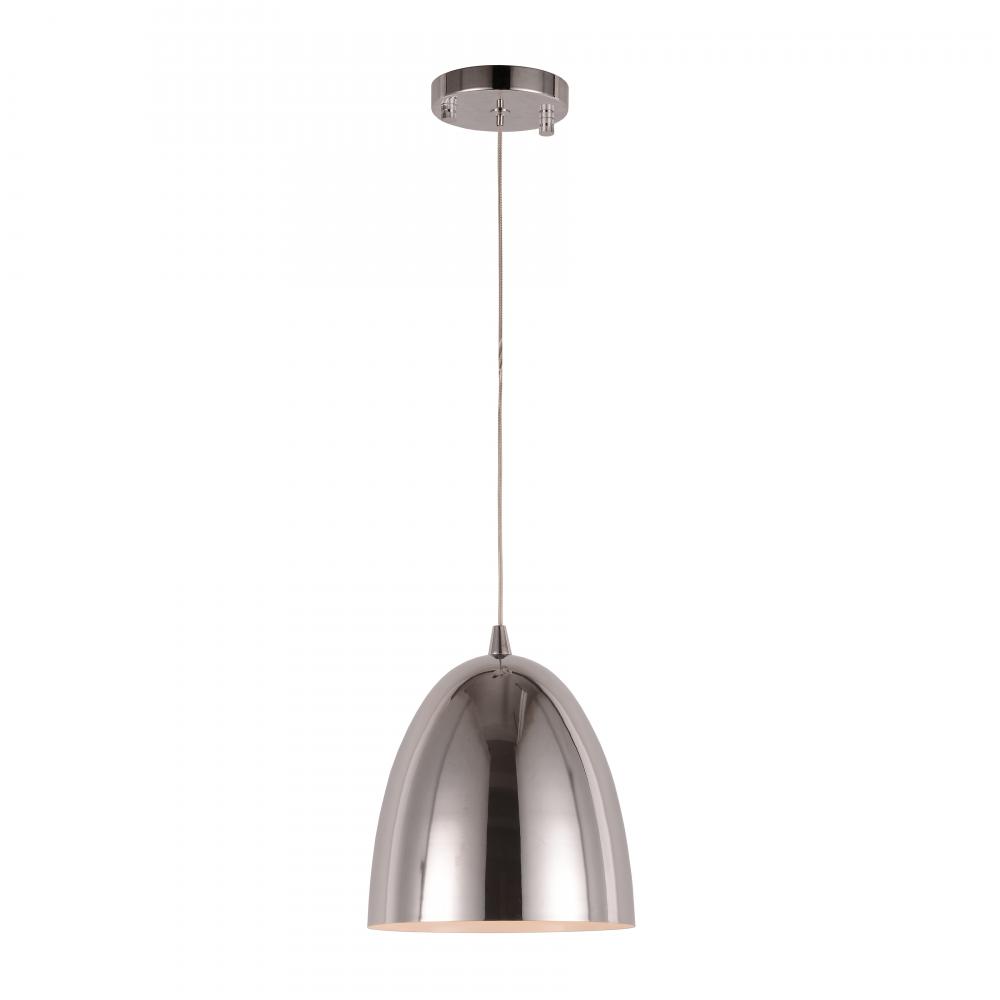 Monroe 6-Watt Chrome Finish Integrated LEd Mini Pendant Light 3000K 8 in. Dia x 96 in. H